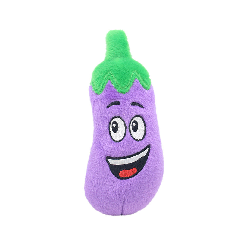 Pet Plush Sound Toys Fruits and Vegetables Dogs and Cats Educational Toys Supplies Cactus, Corn, Eggplant